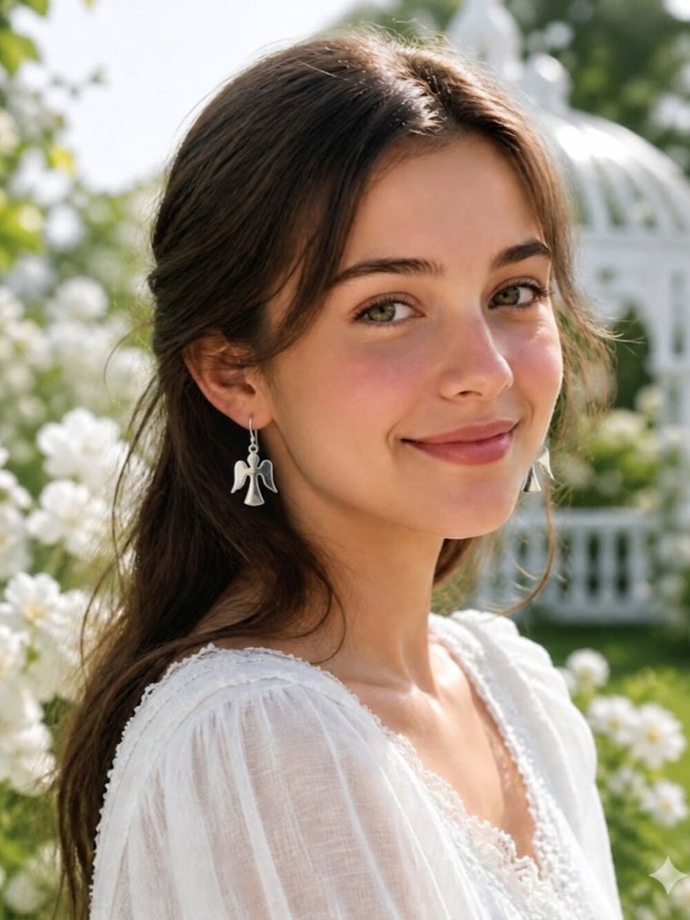 Handmade Sterling Silver Angel Drop Earrings